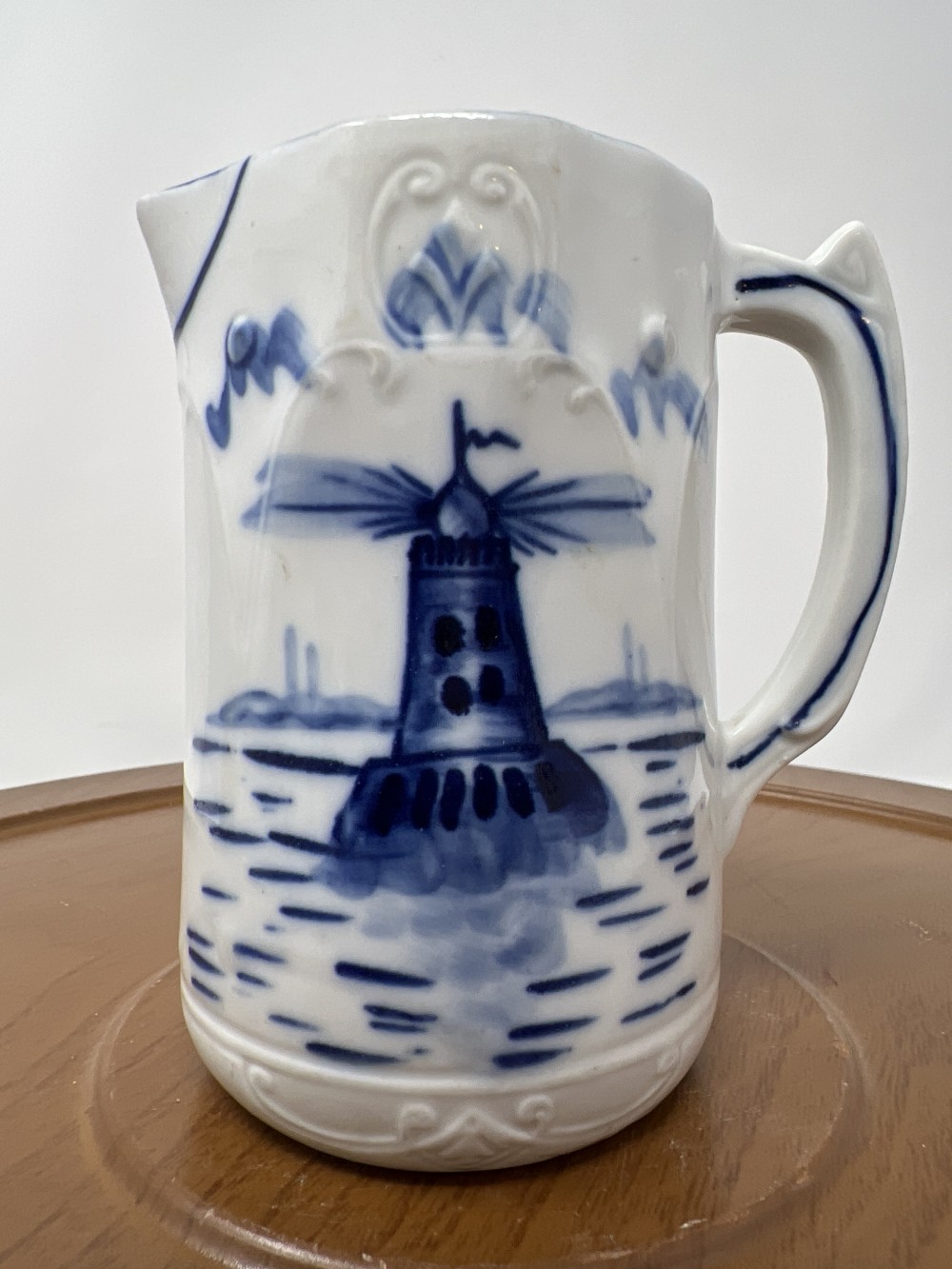 Antique Blue & White Pitcher