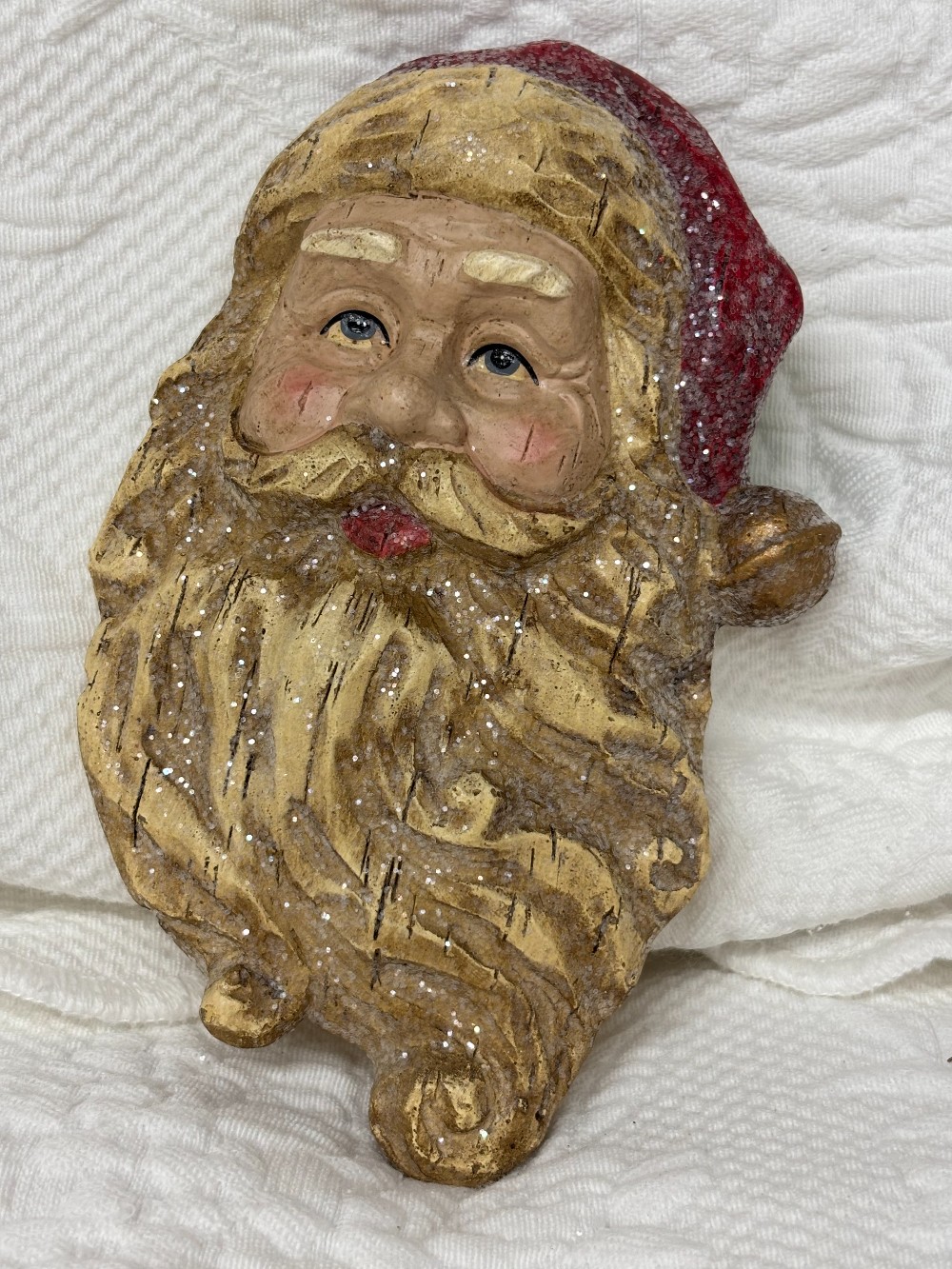 Holiday Time vintage looking Santa w/red hat