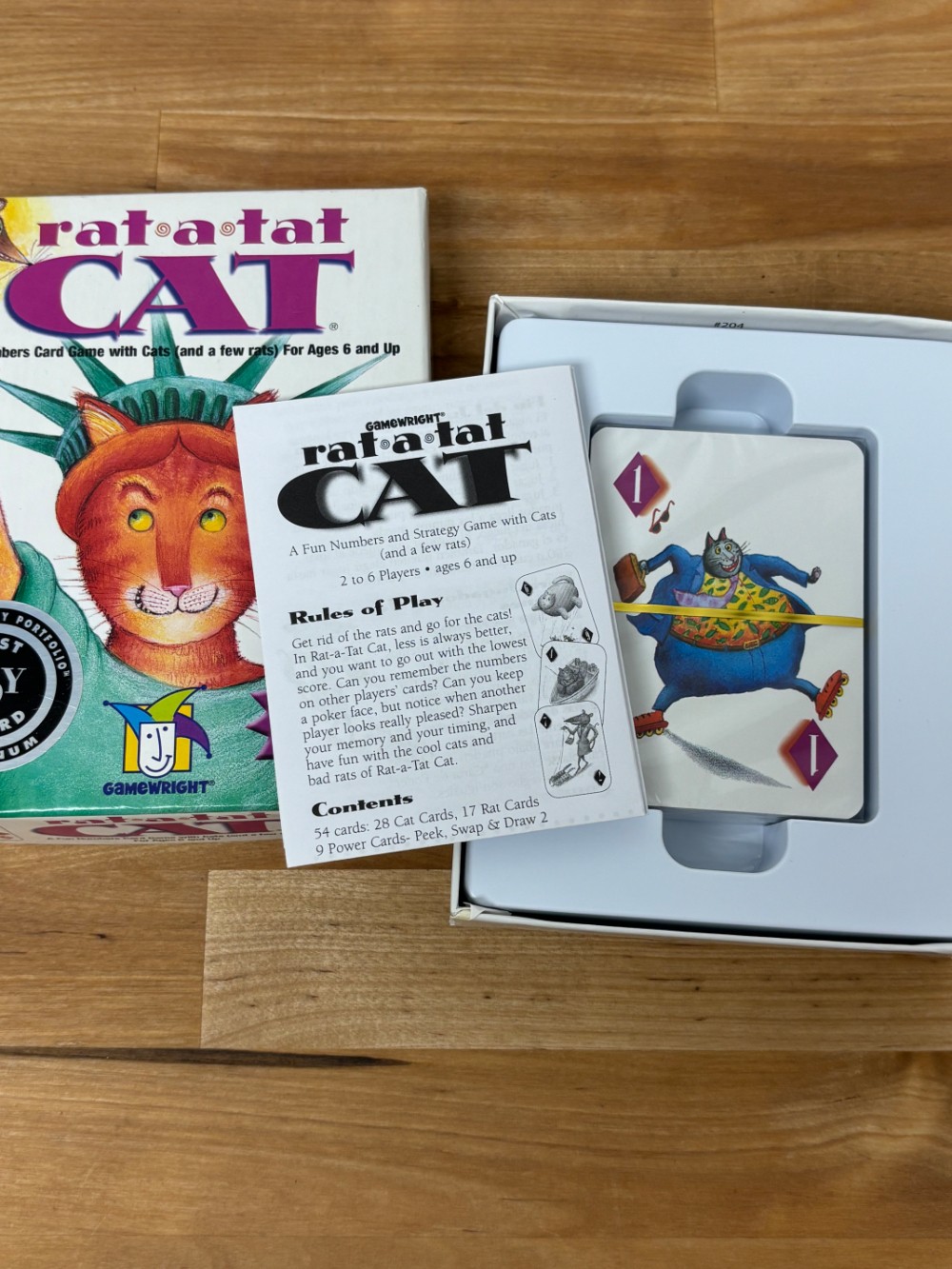 Rat-a-Tat Cat Card Game Gamewright 1996 Numbers Strategy Game