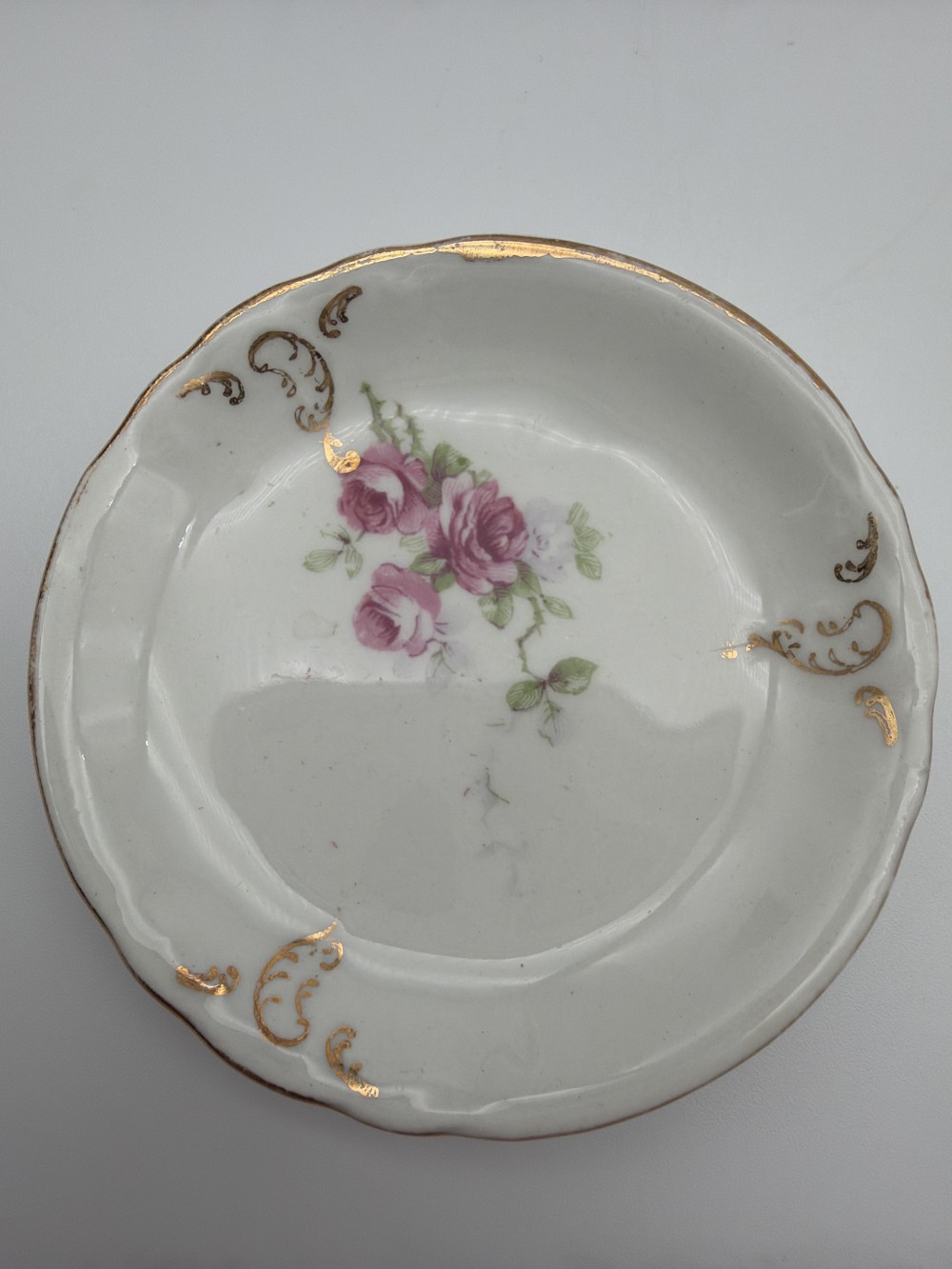 Vintage Pink Rose Butter Pat #10