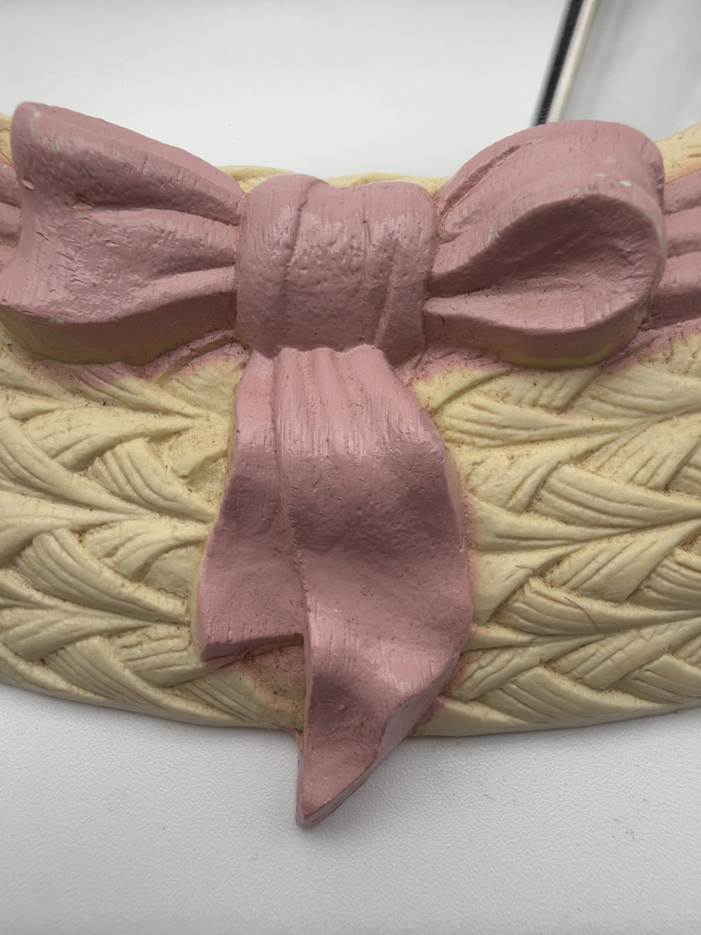 Vtg Home Interiors Straw Hat Mirror
