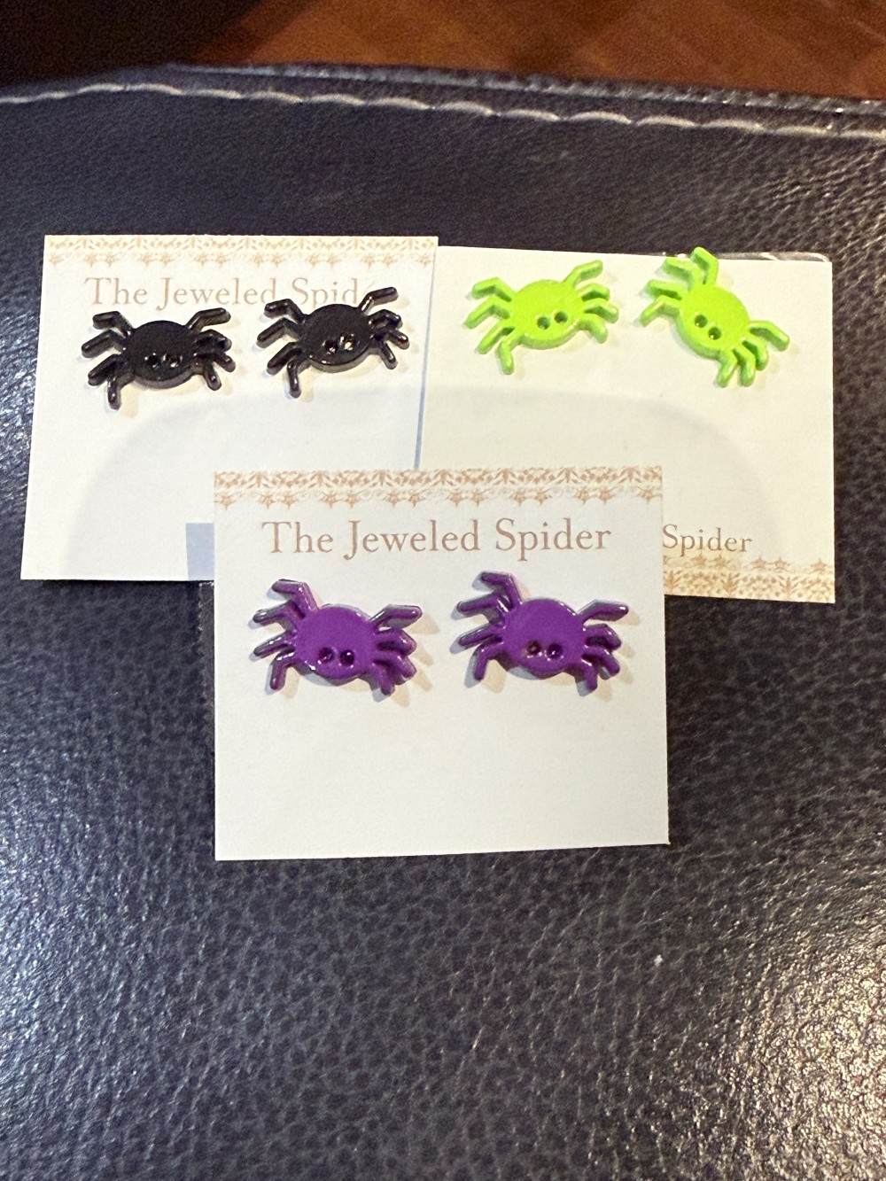 Stud Earrings  - Acrylic  Small Spider