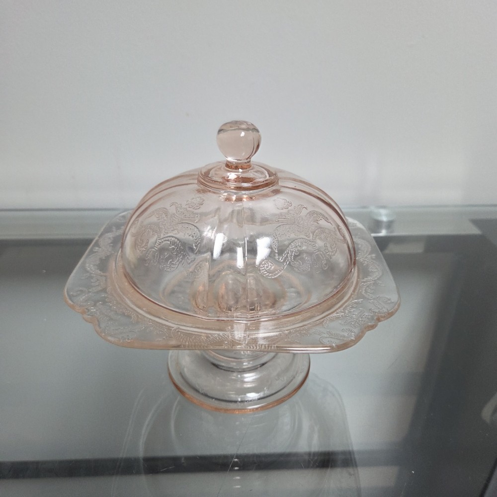 VTG Depression Glass Bowl with Lid