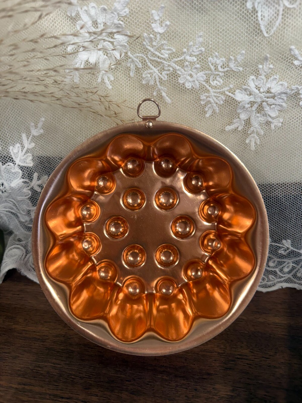 Copper Tone Bubble Mold with Hanging Ring