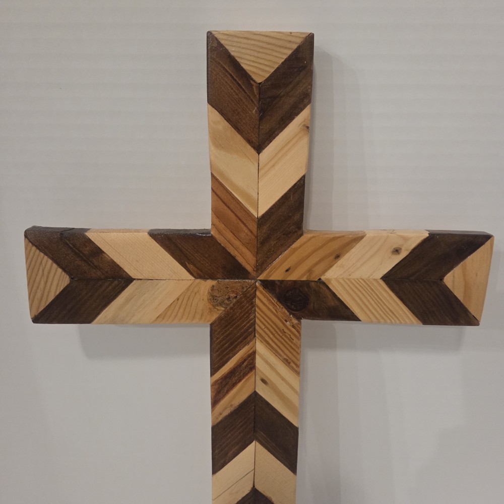 Handmade Multi-Wood Cross Wall Hanging
