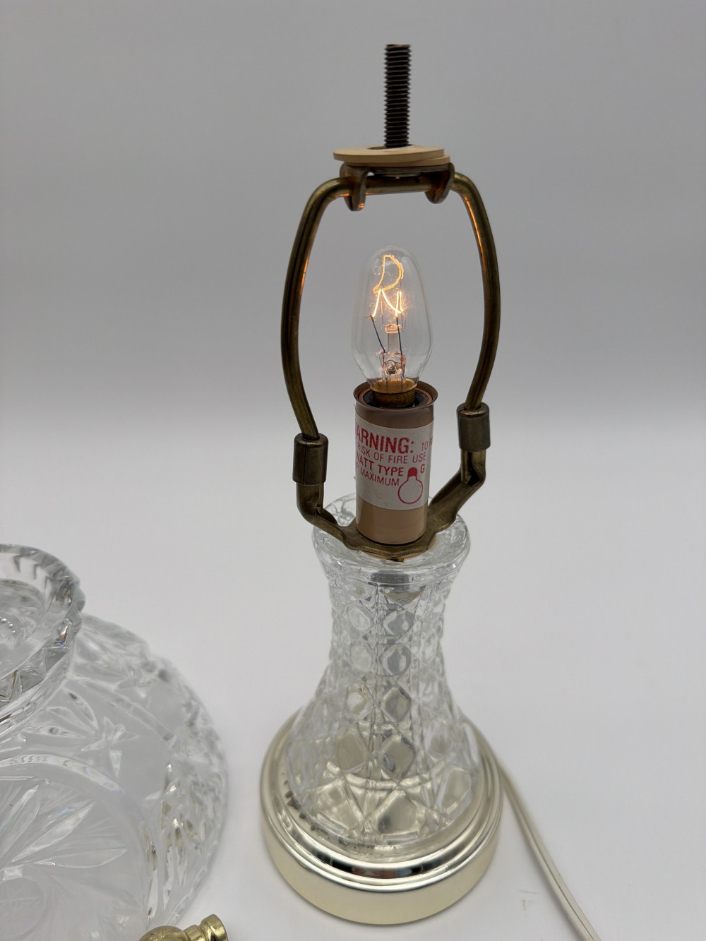 Lead Crystal Boudoir Table Lamp