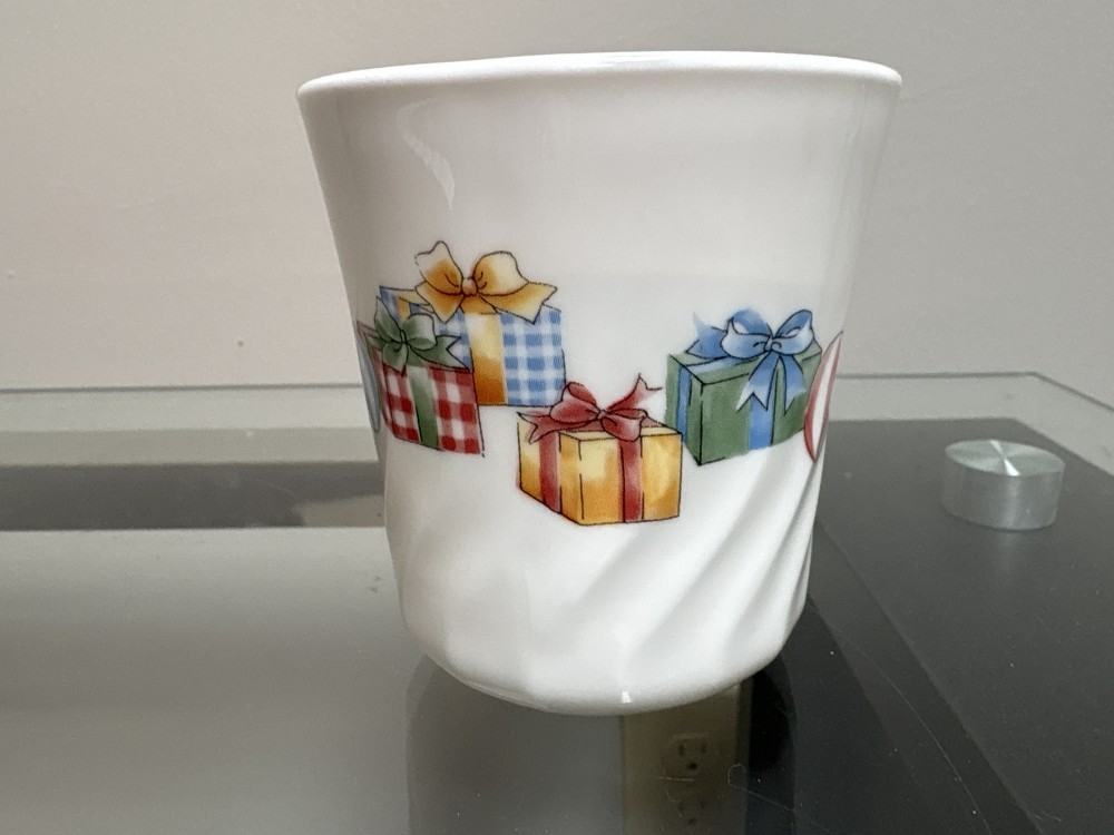 Corelle Corning Holiday Magic Teddy Bear Christmas Swirl Mug As-is