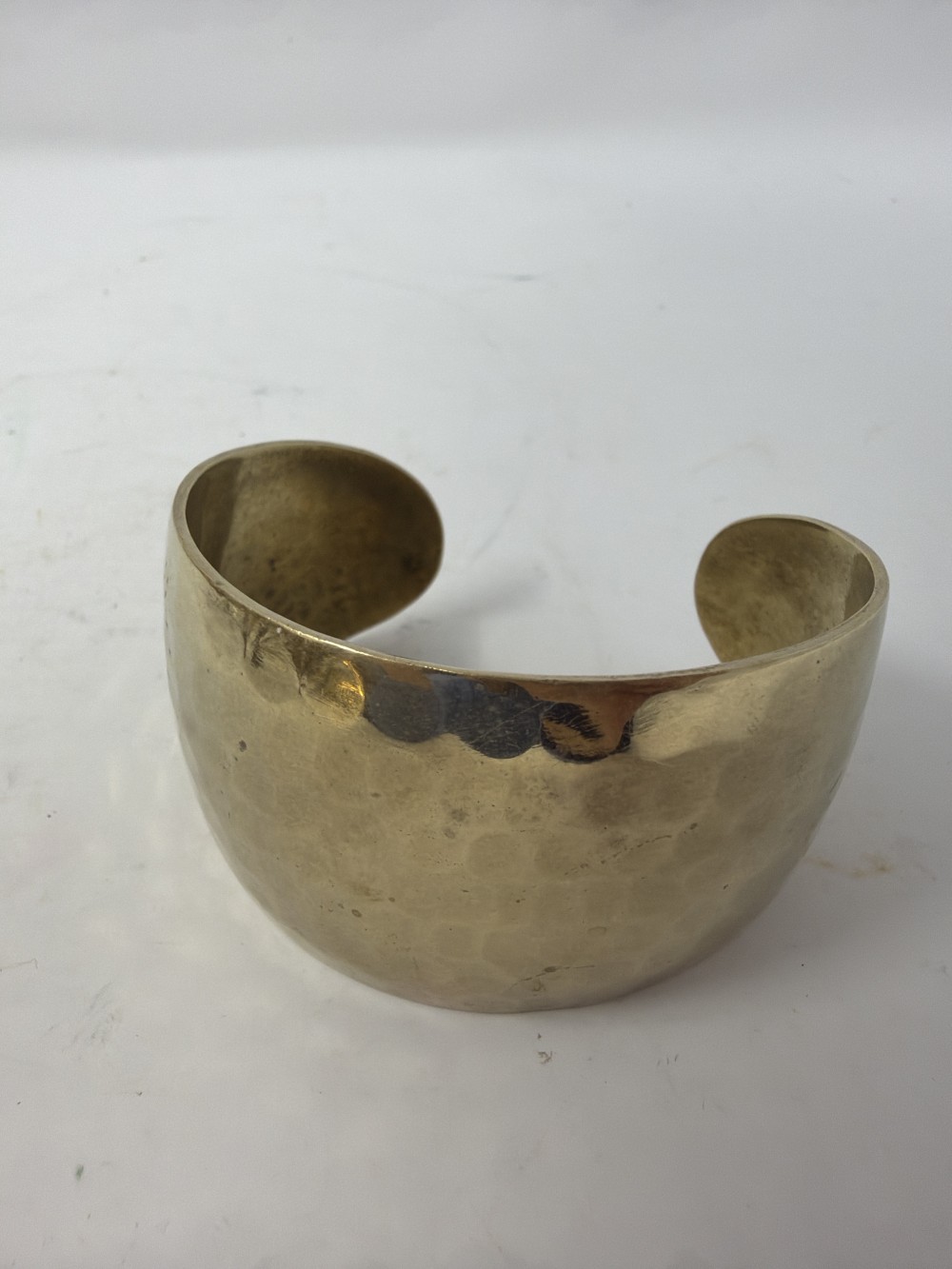 Vtg Brass Hammered Cuff