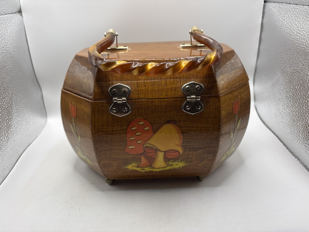 Wood Mushroom MCM Octagon Purse/Handbag