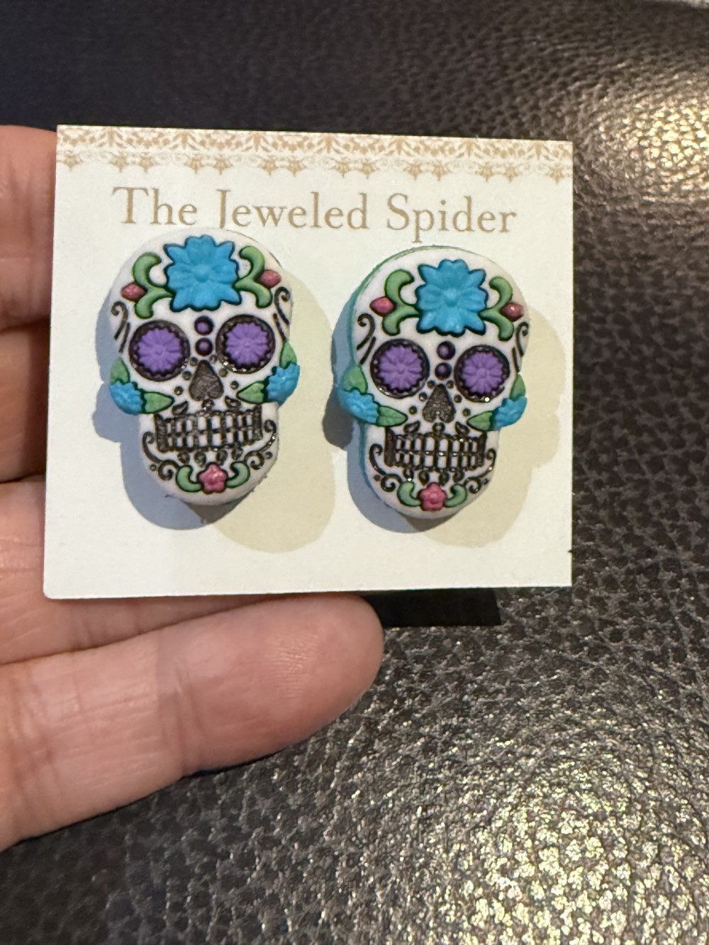 Stud Earrings - Sugar Skull, Day of the Dead