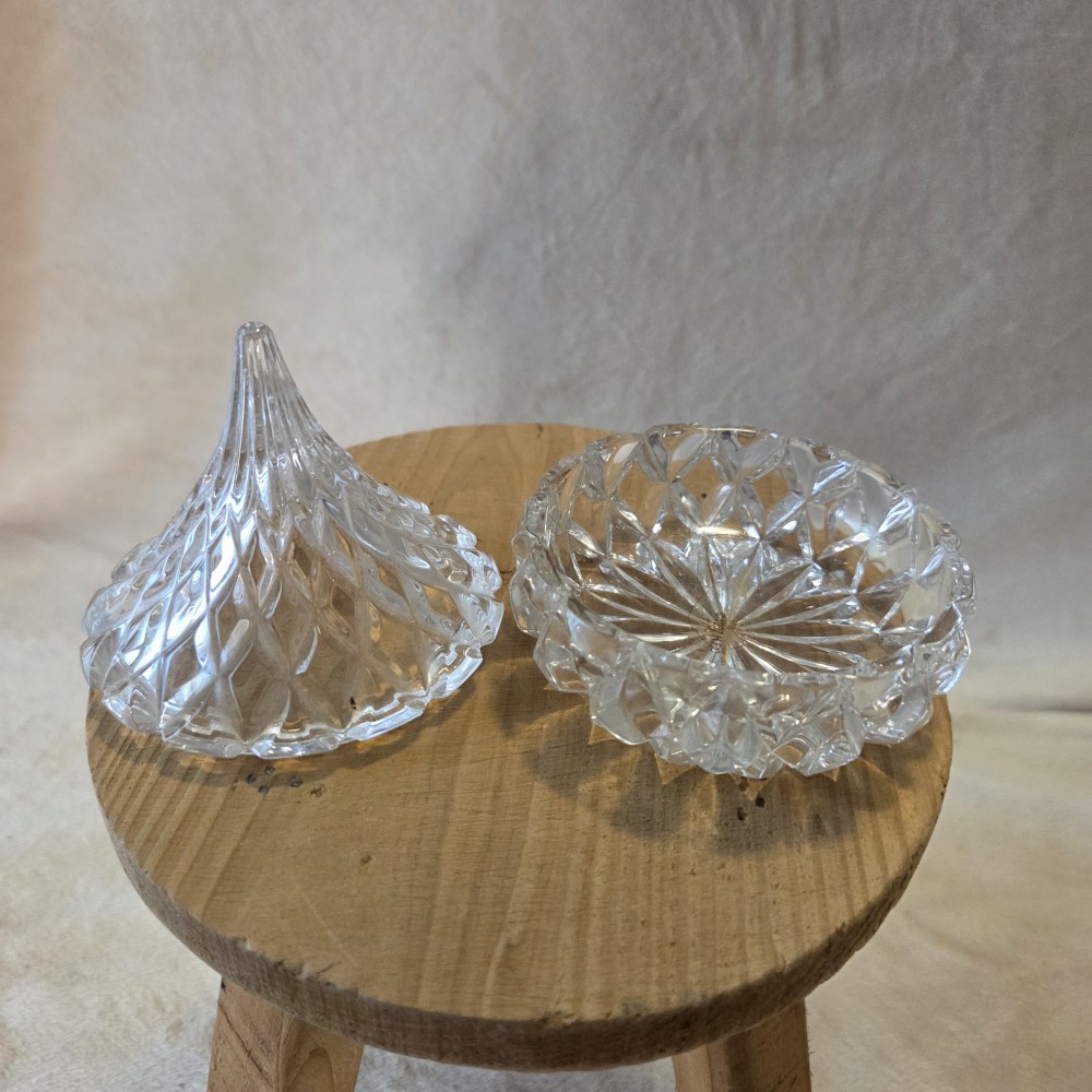 VTG Crystal Hershey Kiss Style Dish