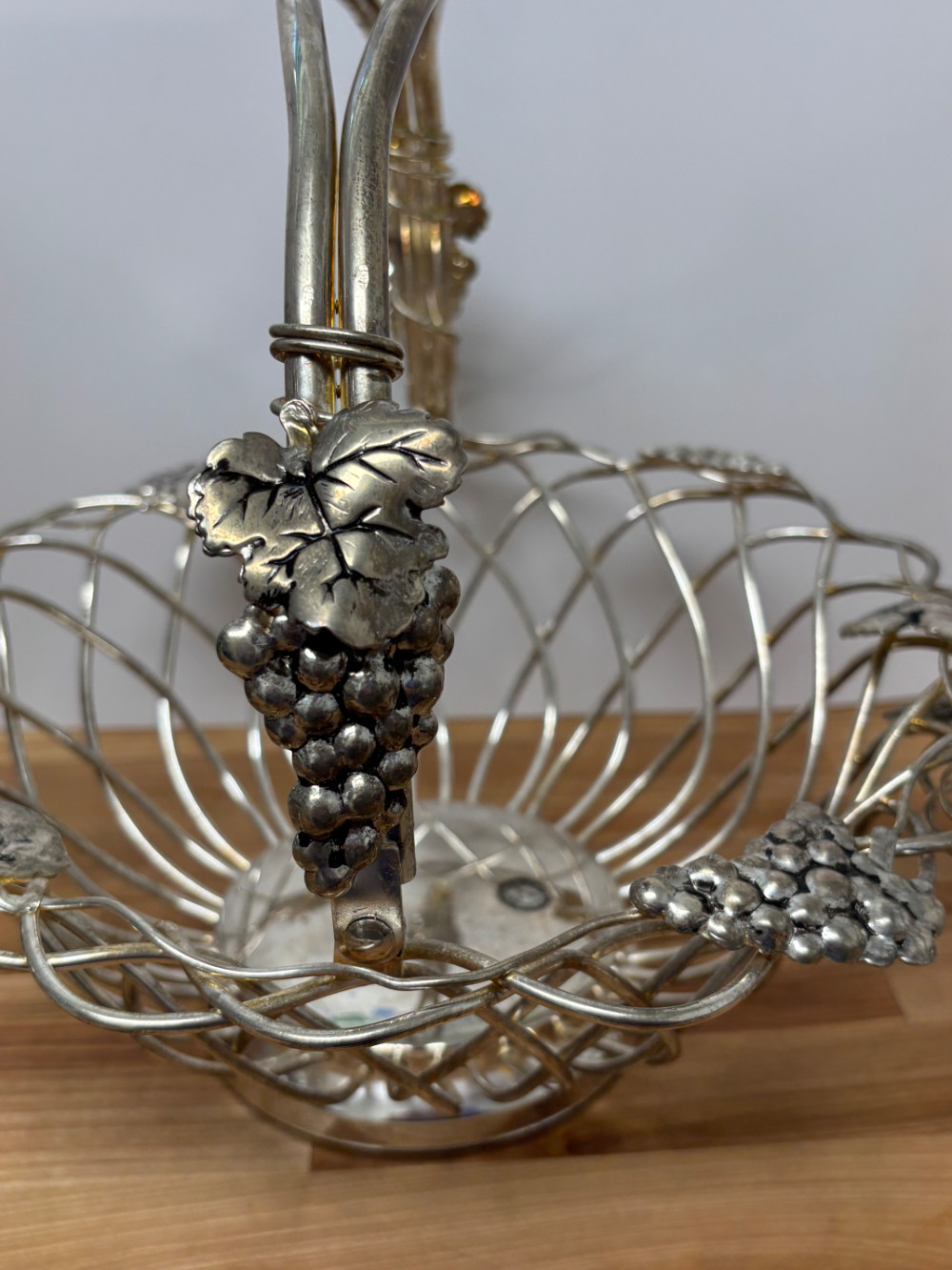 Godinger Silver Art Grape & Vine Wire Fruit Baskets Set of 2 Silver Tone