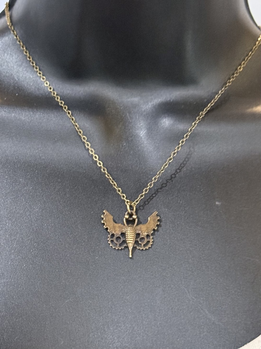 Pendant Necklace - Steampunk Insect in Bronze, Fly