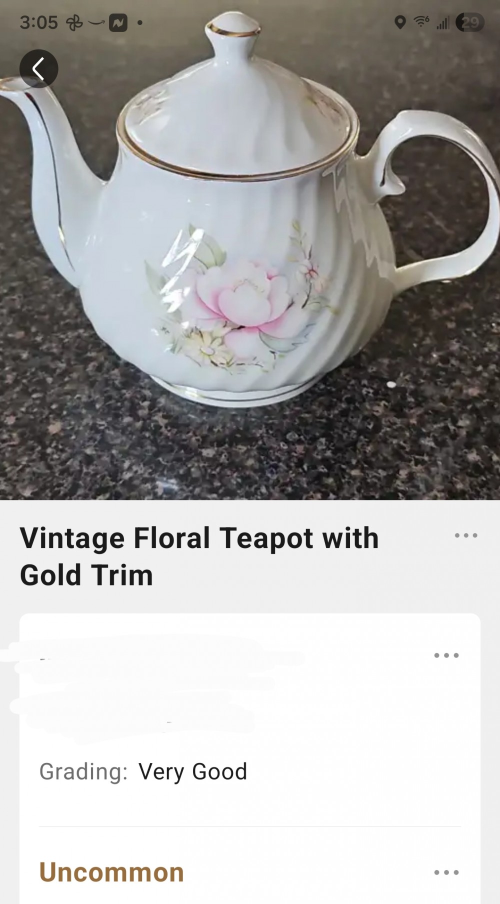 Vintage Hitkari Floral (bone china) Tea pot