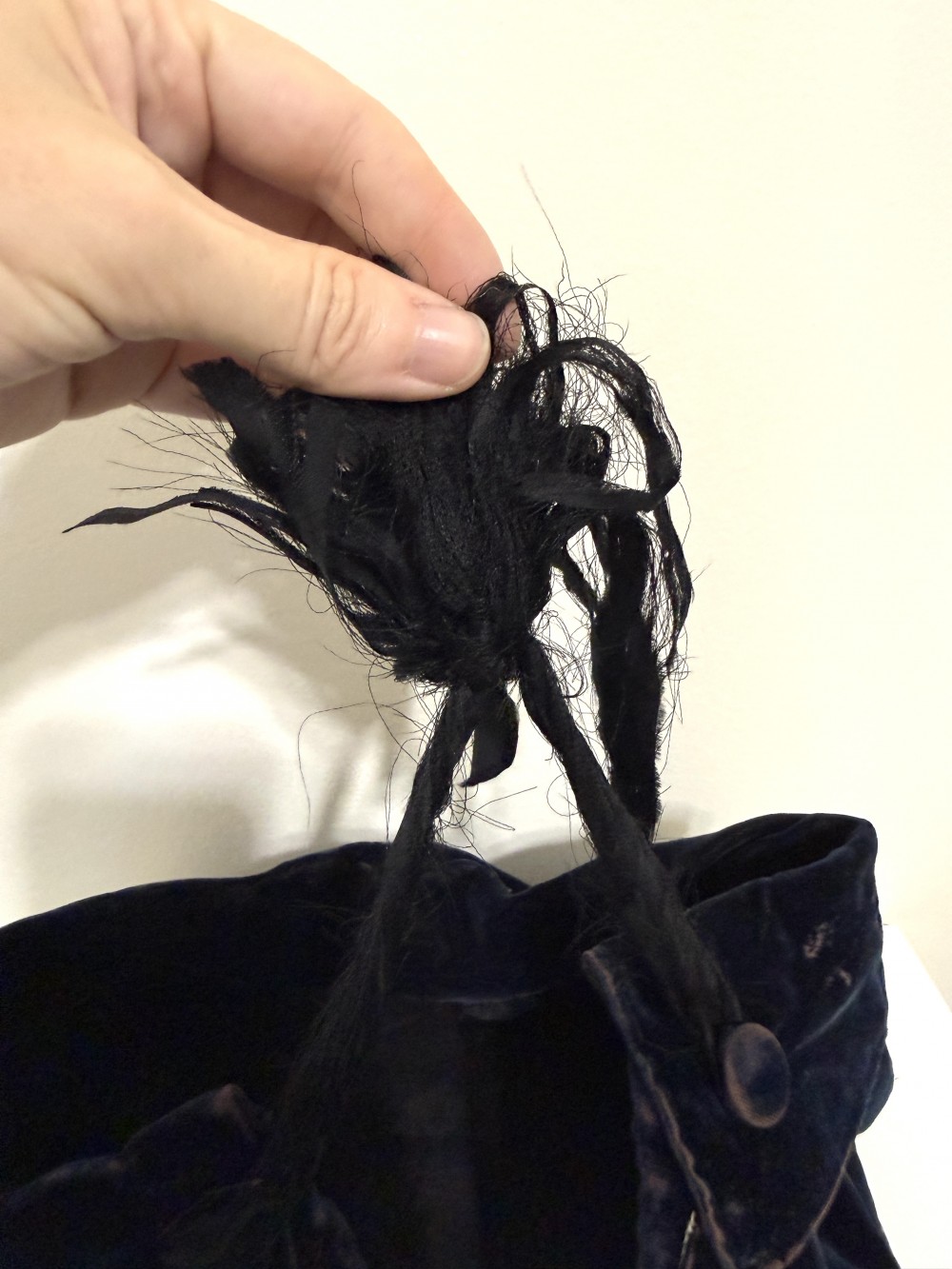 Victorian style velvet bonnet hat