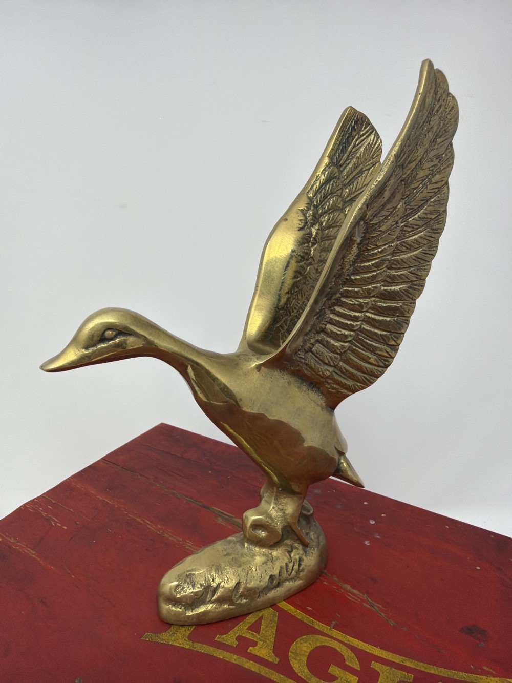 Vintage Brass Flying Goose