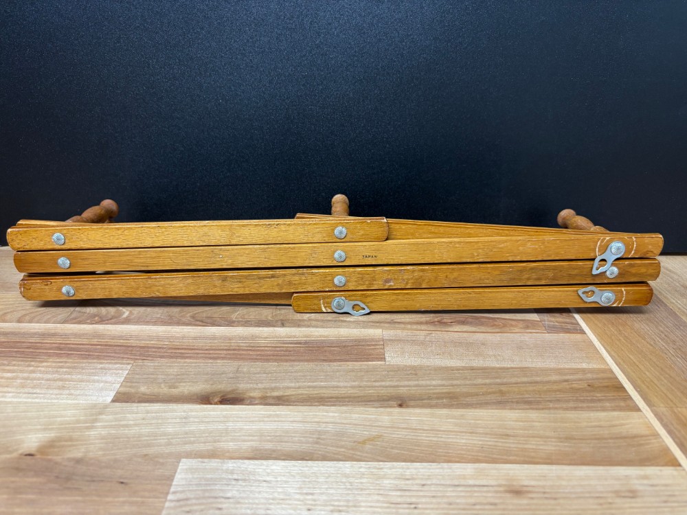 Wooden Accordion Wall Peg Rack 10 Hook Vintage Japan Expandable Hanger