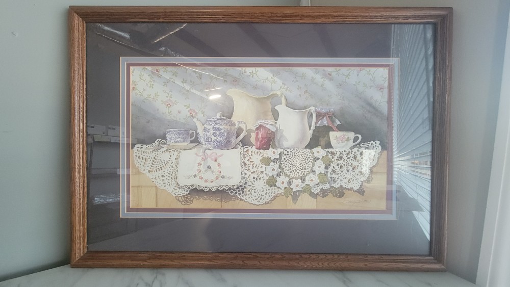 Doilies, Teacups, and Pitchers Still Life