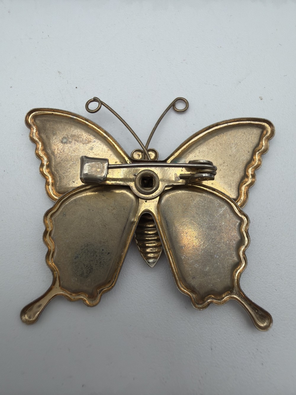 Vtg Glitter Enamel Butterfly Brooch