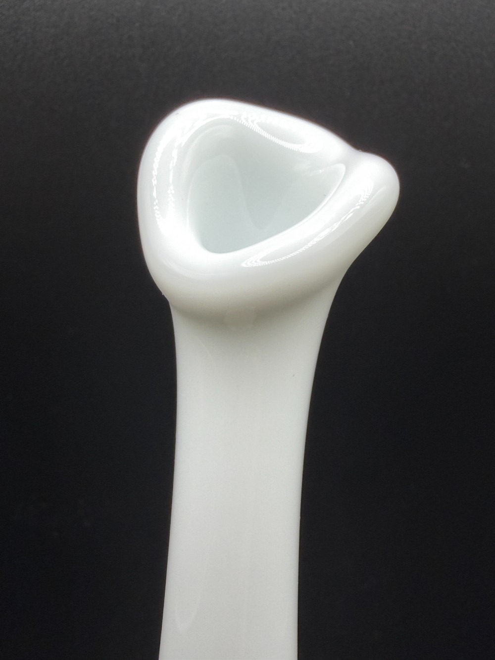 Vintage 1960s Fenton Milk Glass Hobnail Swung Bud Vase - 10 Inch Pedestal Vase with Original Foil Label