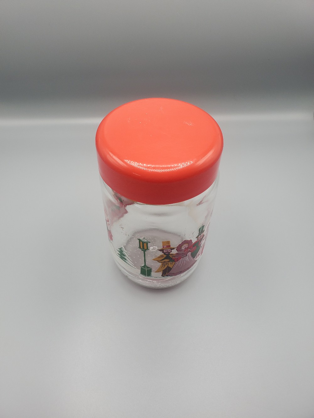 Vintage 1970's Christmas Carolers Glass Jar France