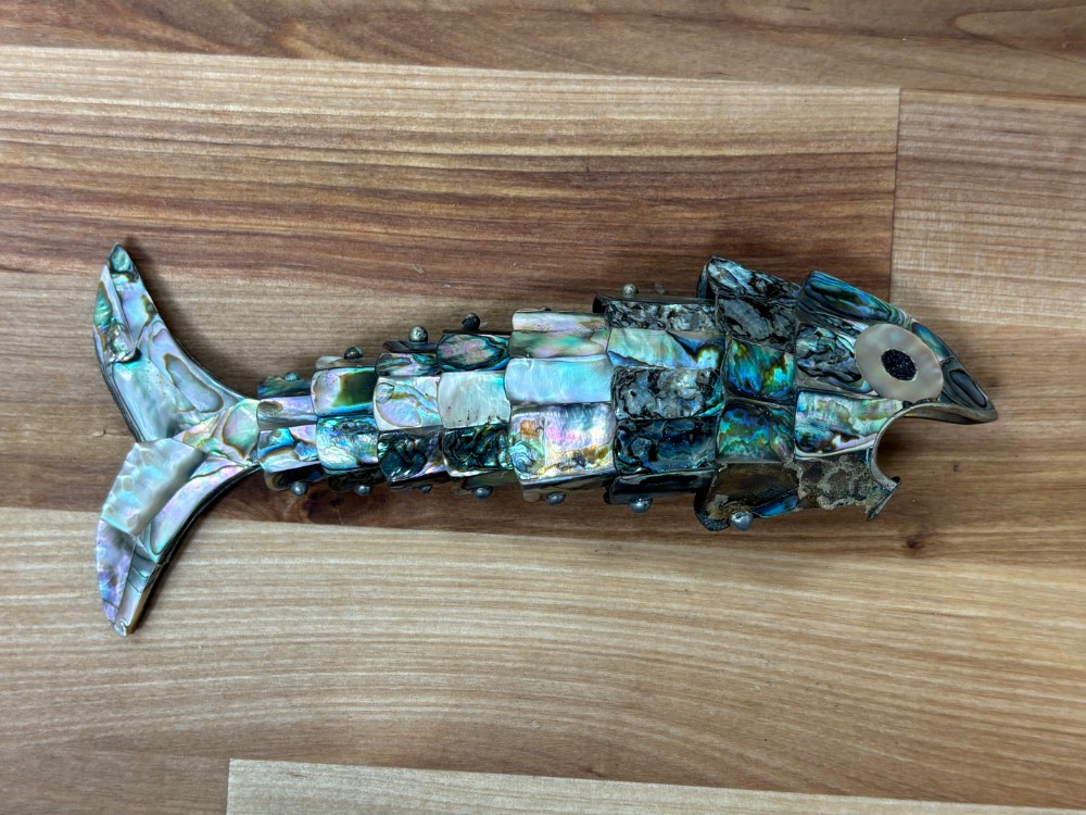 Bottle Opener Articulated Abalone Shell Fish Mexican Folk Art 6
