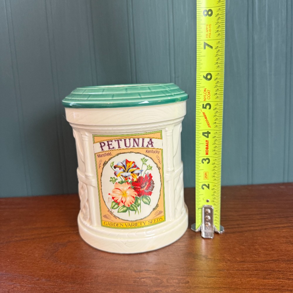 Petunia Seed Packet Ceramic Utensil Holder