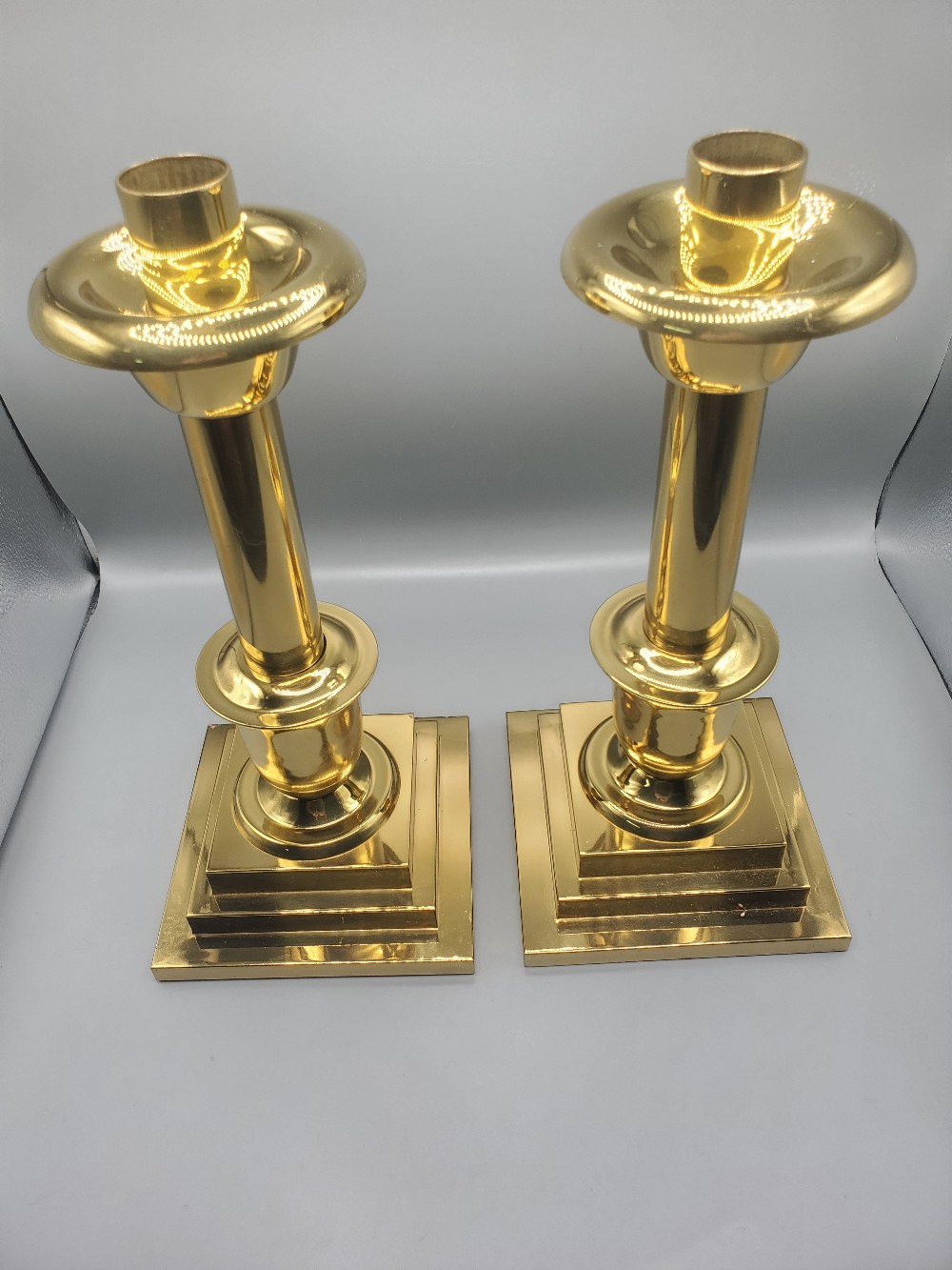Sudbury Brass Quality Church Ware Set of Two Candlesticks