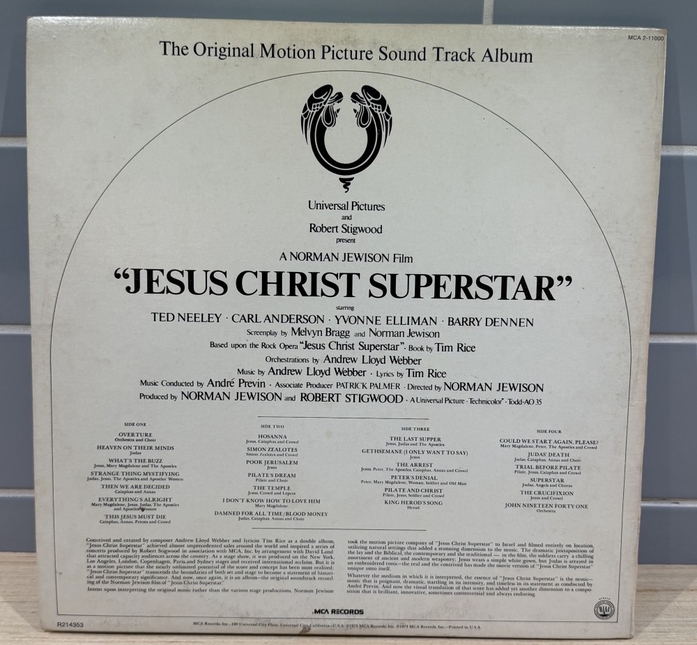Jesus Christ Superstar Original Motion Picture Soundtrack 1973 MCA 2-LP Vinyl