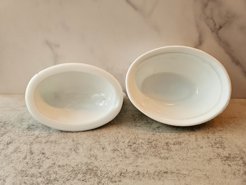 White milk glass hen on nest