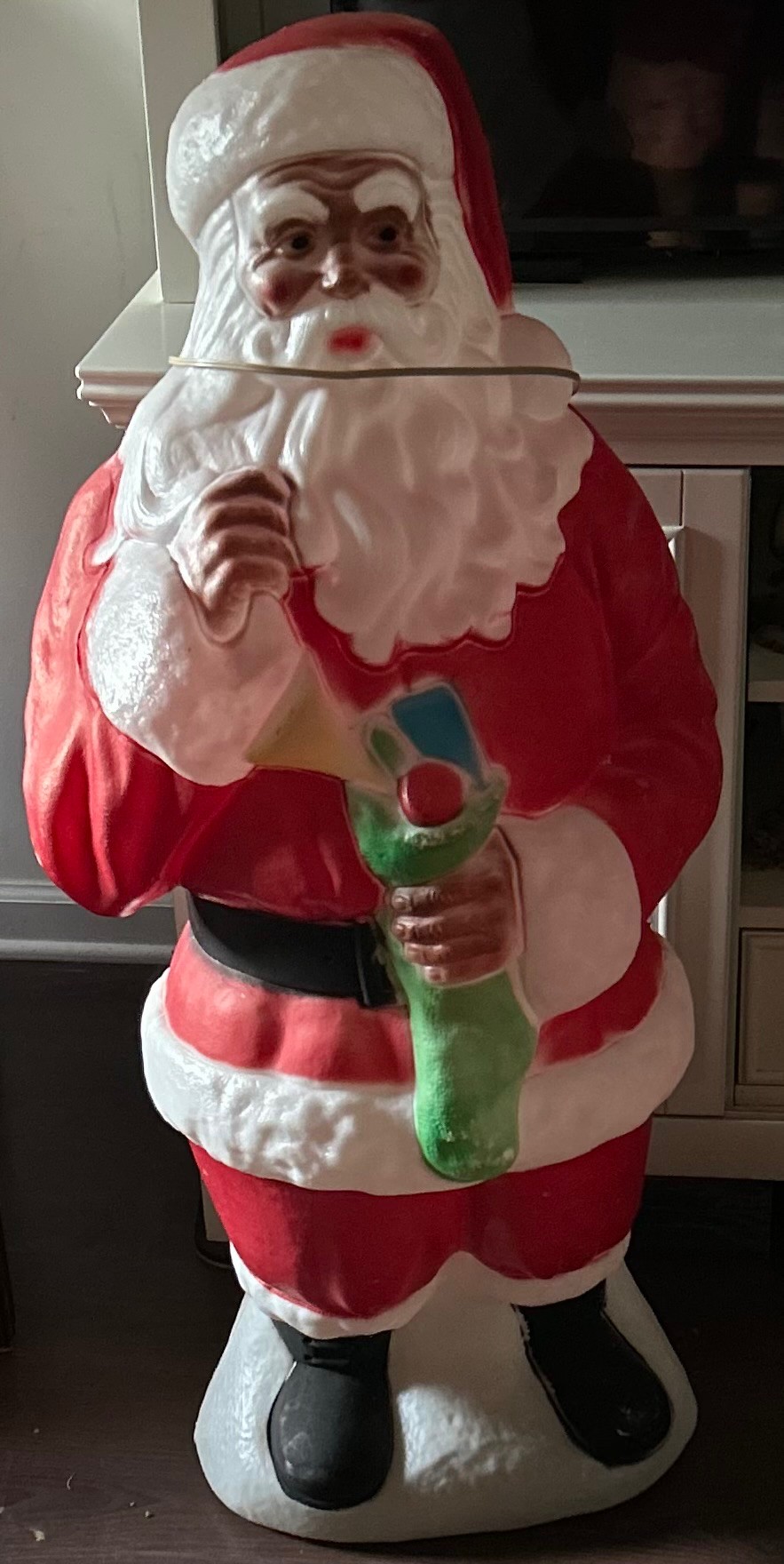 Rare Vintage 40” African American Santa Claus Blow Mold