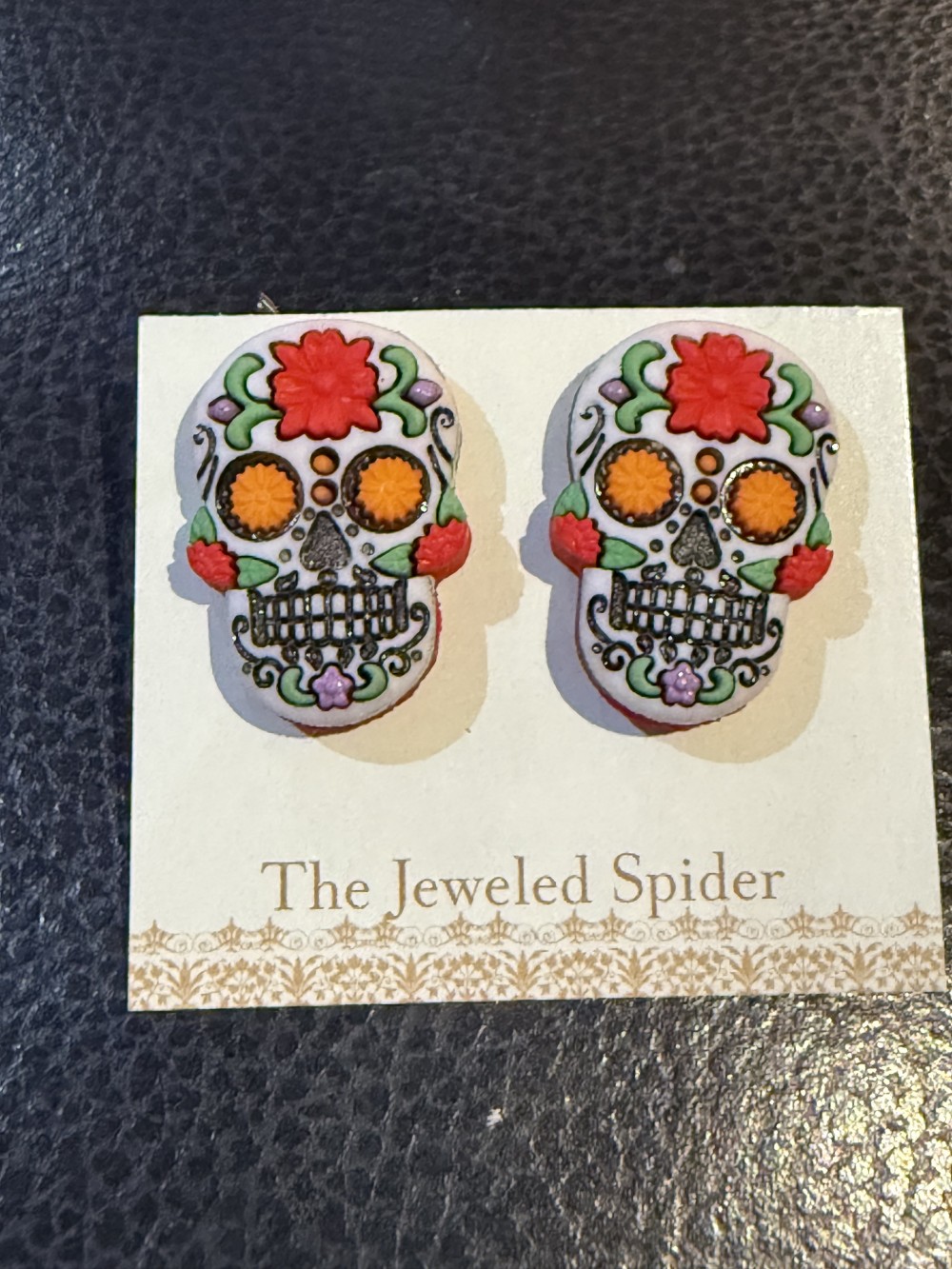 Stud Earrings - Sugar Skull, Day of the Dead
