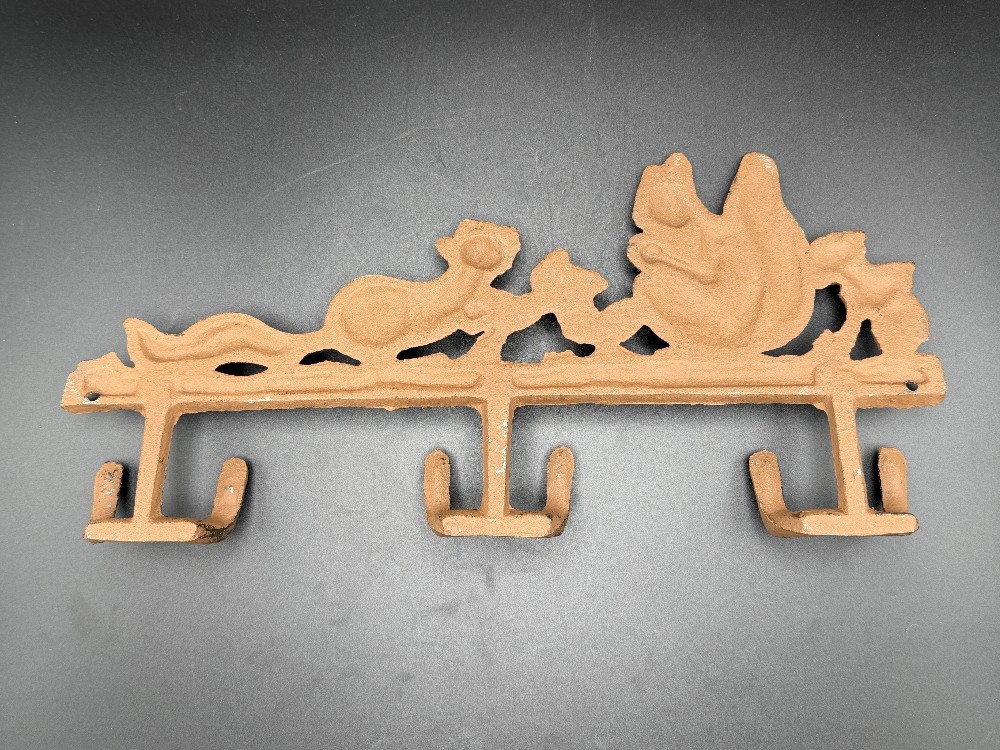 Cast Iron Squirrels Coat Rack