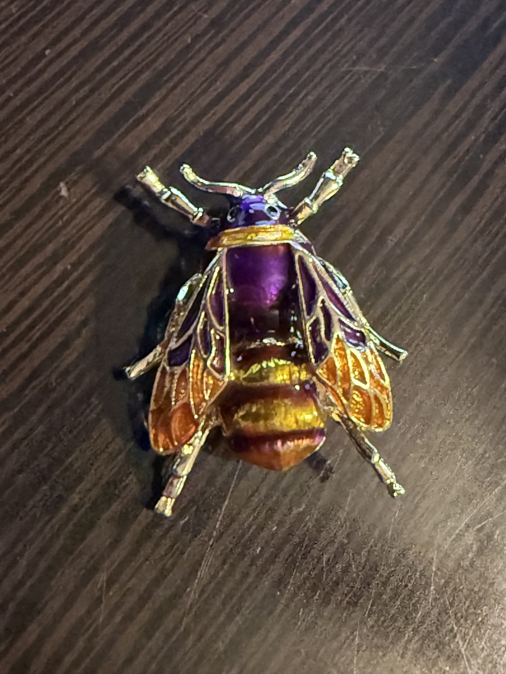 Brooch Pin - Bee in Colorful Enamel Gold