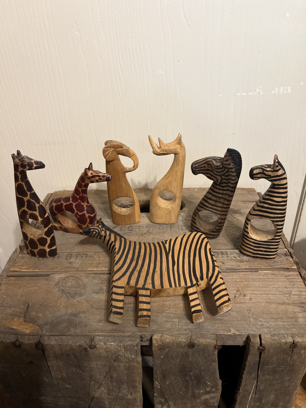 Vtg African Safari animal hostess set