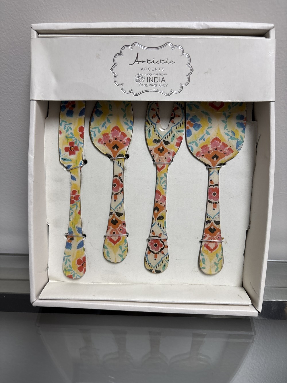 4 Piece FloralCharcuterie Utensils