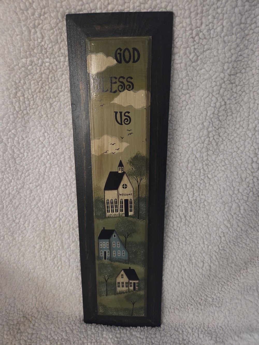 Primitive Folk Art God Bless Wall Art