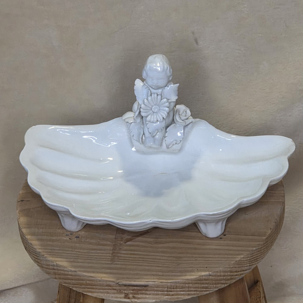 VTG Italy Porcelain Shell Trinket Dish