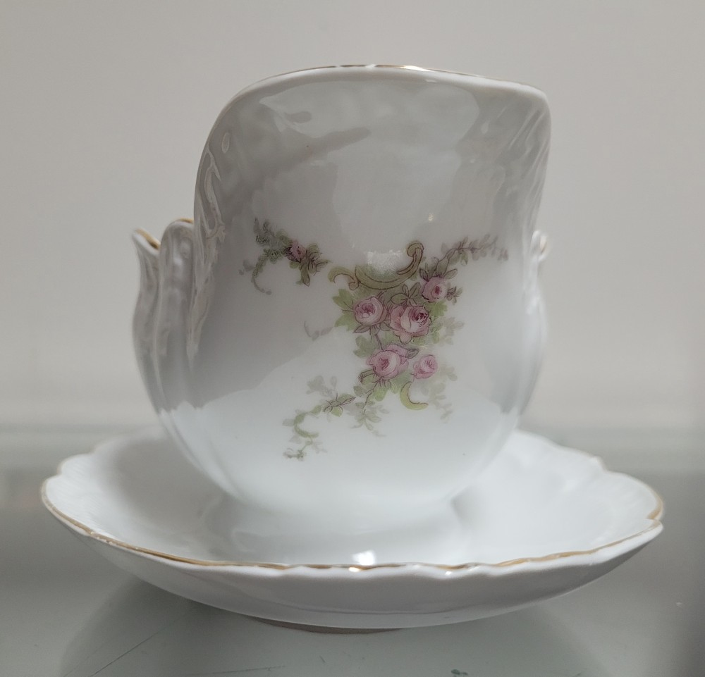 VTG ZS and Co Orleans gravy boat pink roses
