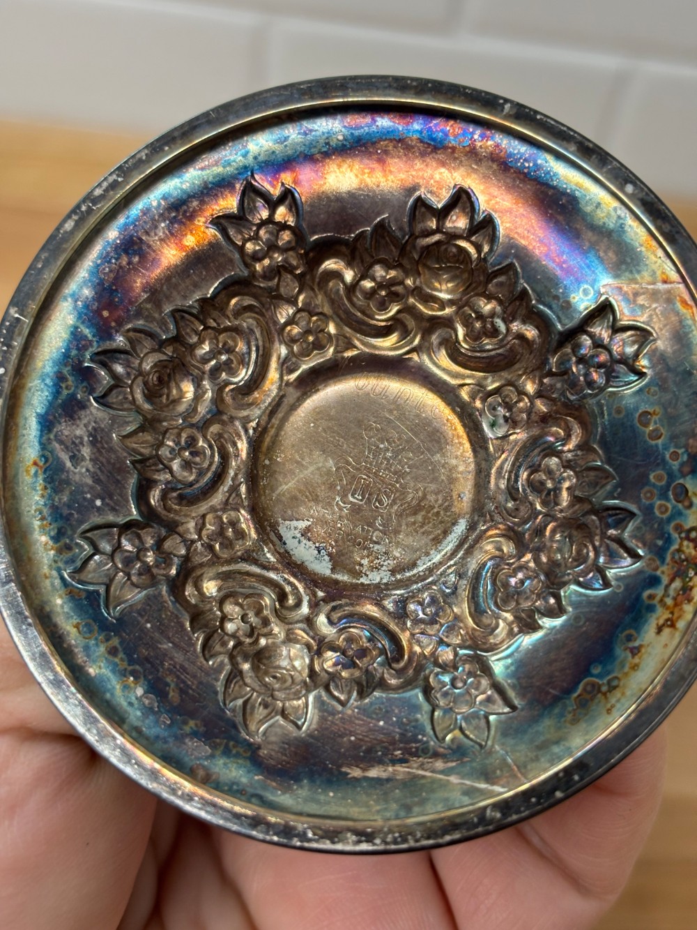 Goblet International Silver Company Countess Silverplate Floral 7 in