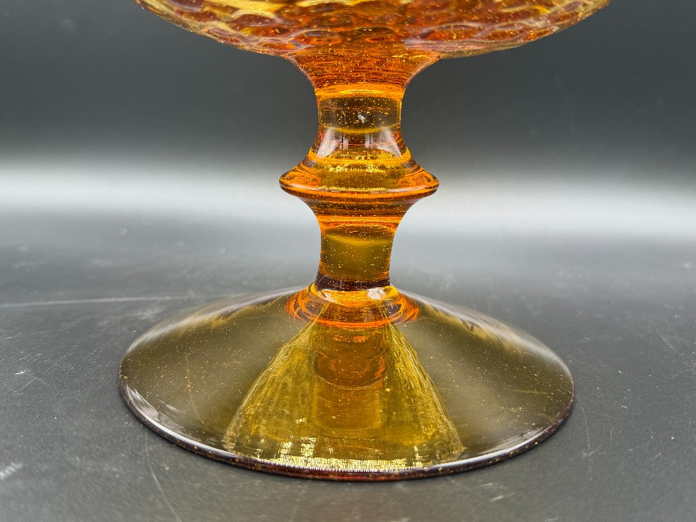 Art Glass Amber Brandy Snifter Vase