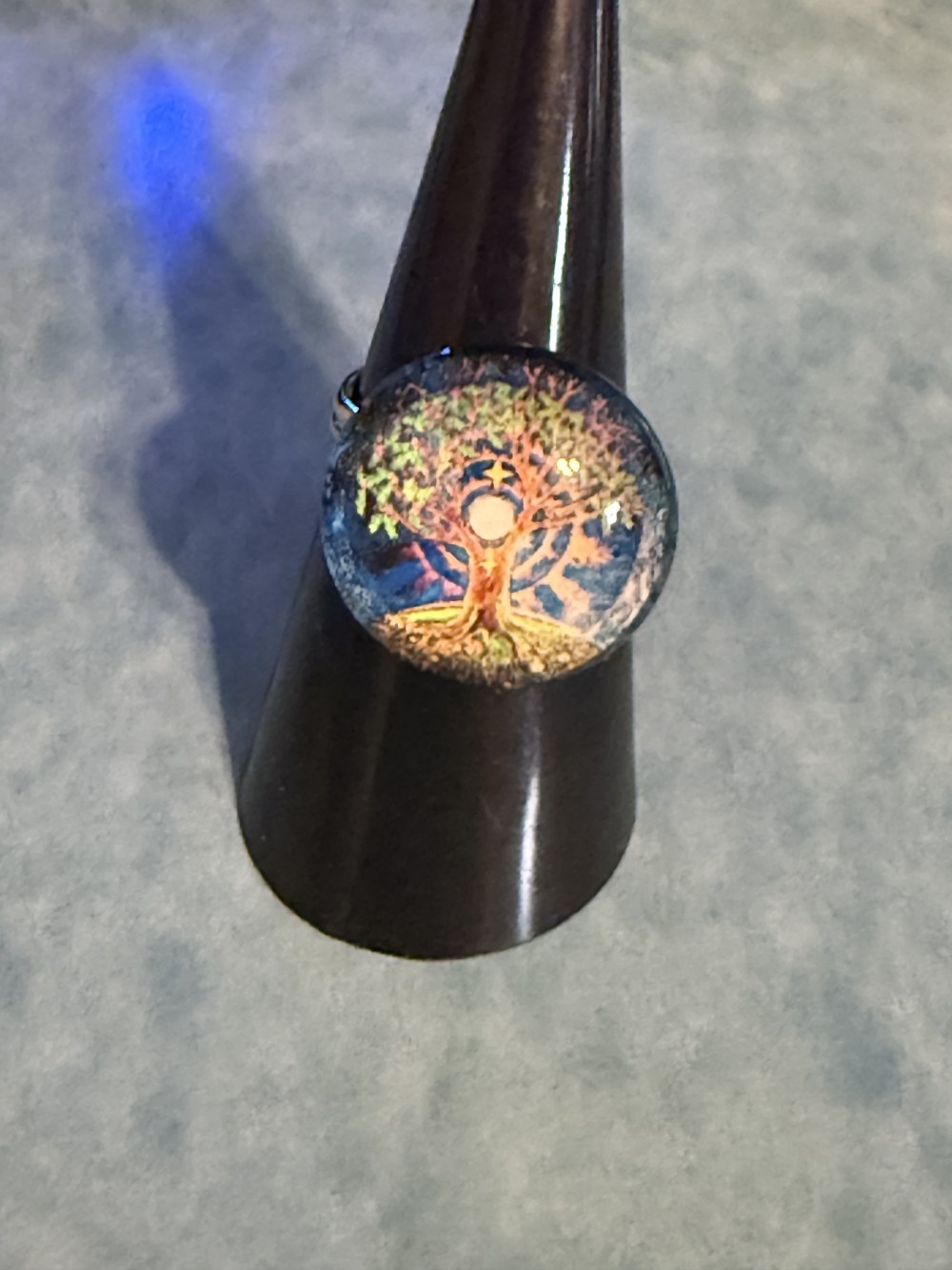Adjustable Ring - Tree of Life Celestial Circle Background