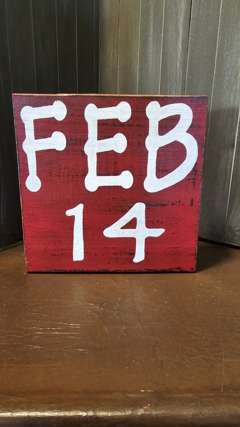 FEB 14 wooden shelf sitter