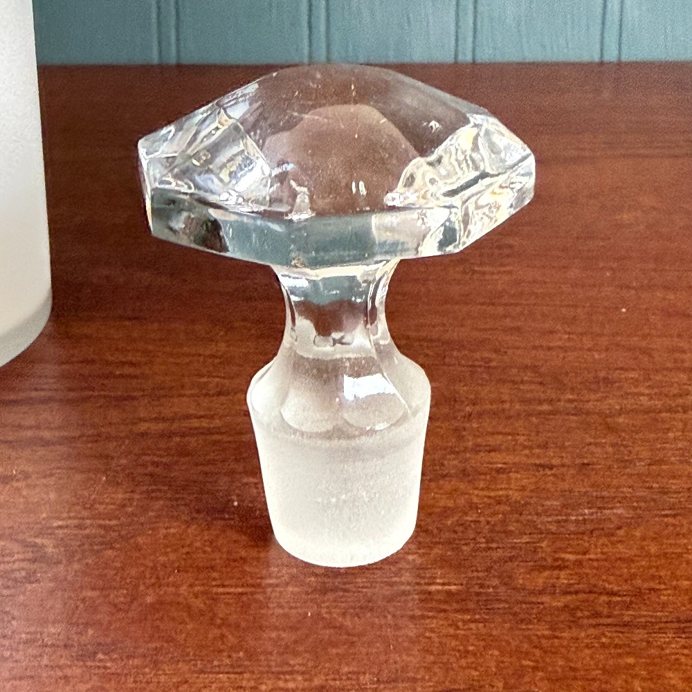 Irice West Germany Satin Glass Bottle with Gold Leaf Vine
