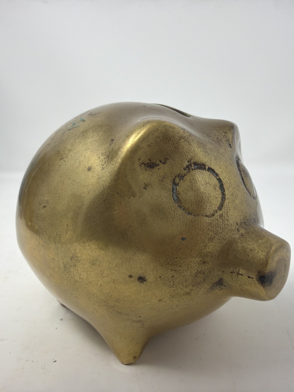 Vintage Solid Brass Piggy Bank