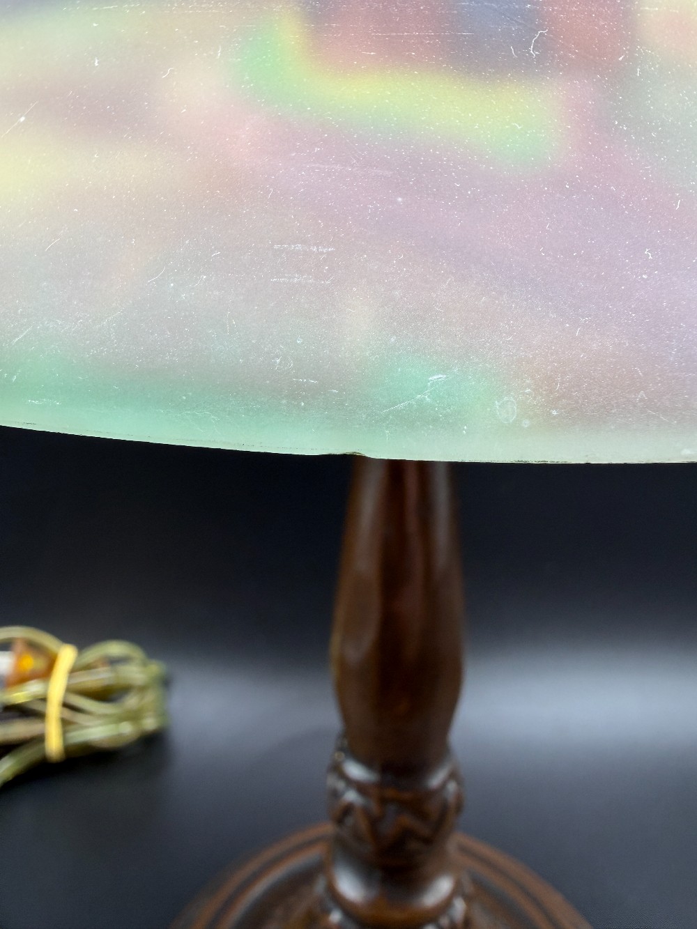 Tiffany Style Reverse Painted Glass Accent Lamp