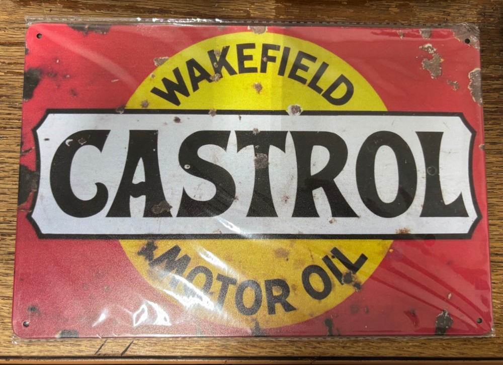Castrol Wakefield Motor Oil Tin Sign 8x12 Garage Mancave
