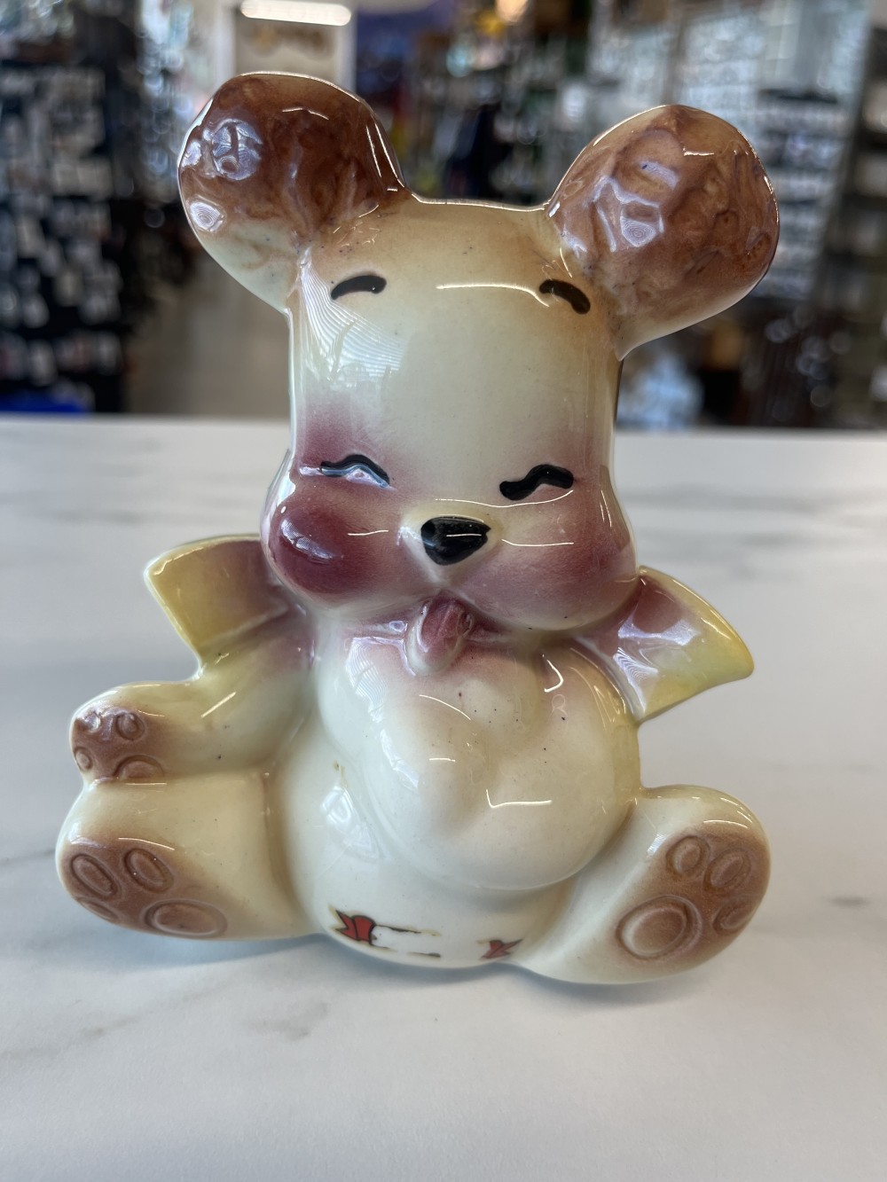 Vtg ceramic bear coin/piggy bank