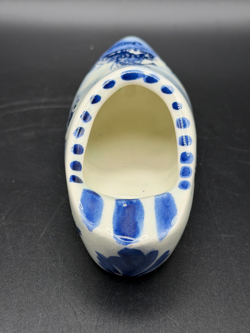 Delft Blue Hand-Painted Ceramic Dutch Clog Shoe Ashtray