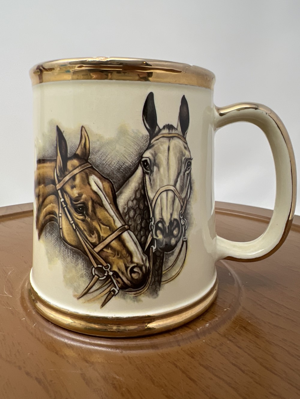 Vtg Gibsons Staffordshire Equestrian Tankard Mug